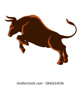 
Bull. Symbol of year 2021 Vector illustration.