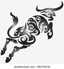  Bull tattoo vector design.