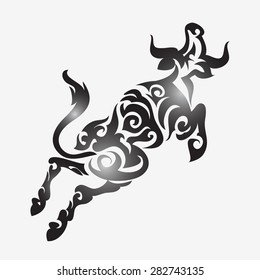  Bull tattoo vector design.