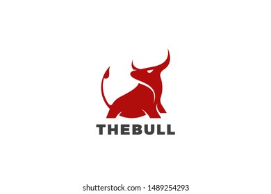 Bull Taurus Bison Buffalo Logo design vector template. Beef Meat Steak House Restaurant Logotype concept icon.