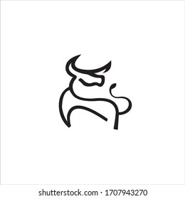 Bull Taurus Bison Buffalo Logo design vector template. Beef Meat Steak House Restaurant Logotype concept icon.