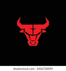 bull taurus head logo design 