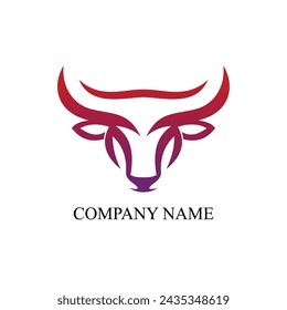 bull taurus head logo vector graphic design 