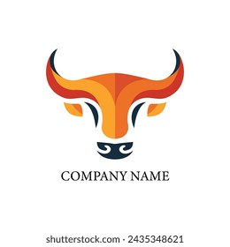 bull taurus head logo vector graphic design 
