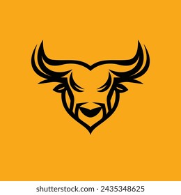 bull taurus head logo vector graphic design 
