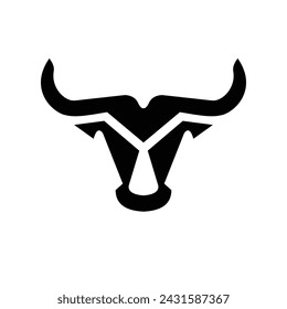 bull taurus horn head logo and icon