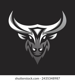 bull taurus horn head logo 