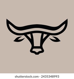 bull taurus horn head logo 
