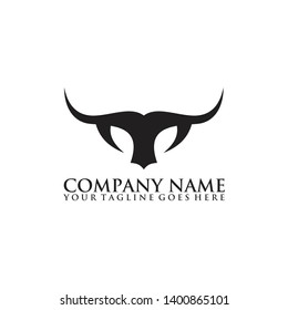 Bull / Taurus horn logo design vector template