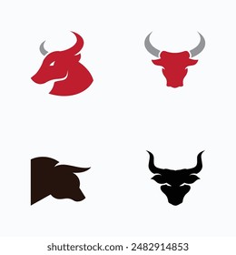 Icono del logotipo de Bull Taurus, Ilustración vectorial de Plantilla