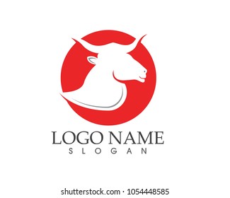Bull Taurus Logo Template vector icon illustration
