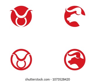 Bull Taurus Logo Template vector icon illustration