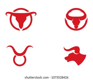 Bull Taurus Logo Template vector icon illustration