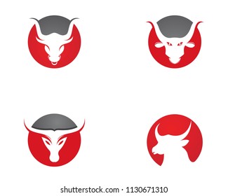 Bull Taurus Logo Template vector icon illustration