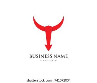 Bull Taurus Logo Template vector icon illustration