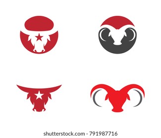 Bull Taurus Logo Template vector icon illustration