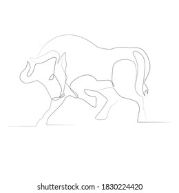 bull taurus one line drawing vector year of the bull