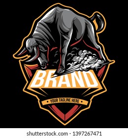 bull team e sport shield logo