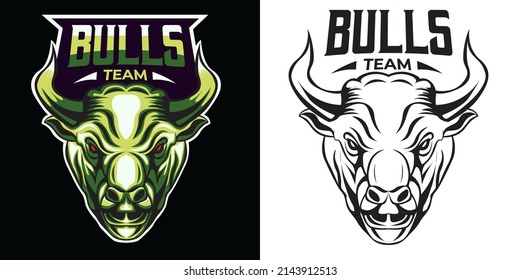 bull team esport logo mascot design