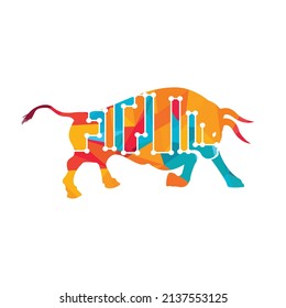 Bull tech vector logo design. Bull circuit technology logo concept.	
