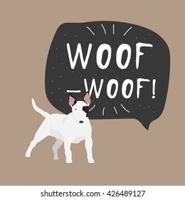 Bull terrier dog colorful seamless pattern 
