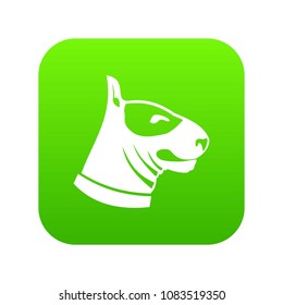 Bull terrier dog icon digital green for any design isolated on white vector illustration