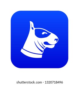 Bull terrier dog icon digital blue for any design isolated on white vector illustration