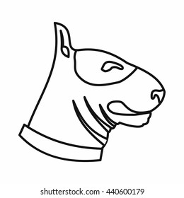 Bull terrier dog icon, outline style