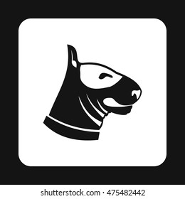 Bull terrier dog icon in simple style isolated on white background. Animals symbol