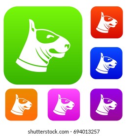 Bull terrier dog set icon in different colors isolated vector illustration. Premium collection