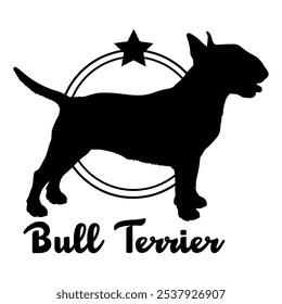 Bull Terrier dog silhouette,  dog, dog breeds, logo, vector, silhouette, logo design, animal, illustration, icon, sign, design, black,  symbol, pet