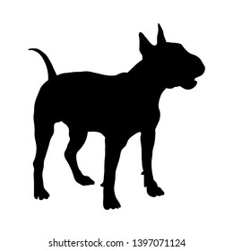 Bull Terrier Dog Silhouette. Smooth Vector Illustration.