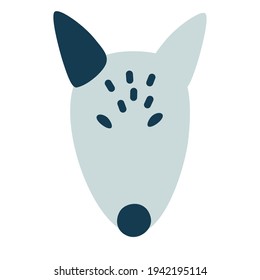 Bull terrier face. Logo design cartoon vector illustration.