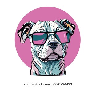 Bull Terrier Fawn y White Head Dog Ilustración para su trabajo logotipo mascota mercadería pegatinas de camisetas y diseños de etiquetas carteles tarjetas de felicitación publicidad empresa o marca