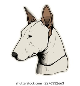 Bull Terrier Flat Icon Isolated On White Background