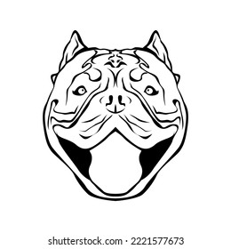 bull Terrier front head black silhouette