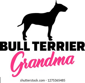 Bull terrier Grandma silhouette black