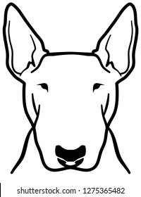 Bull terrier head black and white
