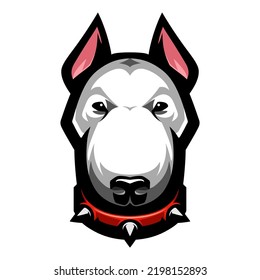 Bull terrier head icon. Dog logo. Fighting dogs label, sport mascot. T-shirt print.