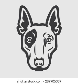 Bull Terrier Head Logo Mascot Emblem