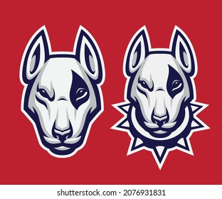 Bull Terrier Head Vector Mascot, sports emblem