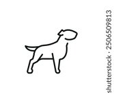 Bull Terrier icon. A simplified representation of a Bull Terrier, often a symbol of loyalty, companionship, and domestic life. Perfect for use in pet care, veterinary services. Vector illustration 