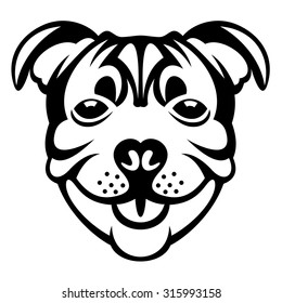  bull terrier icon vector