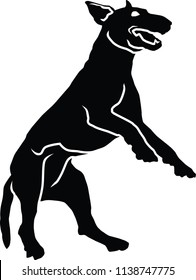 Bull Terrier, Silhouette - Vector