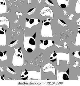 the bull Terrier.seamless pattern