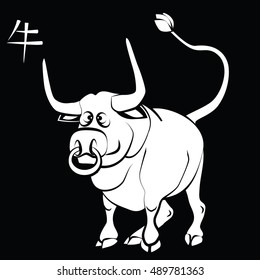 Bull. Text that appears in an image means "bull"