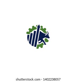 bull trade business logo template