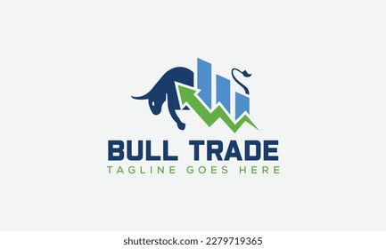 Bull trade Logo Design Template Vector Graphic Branding Element.