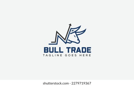 Bull trade Logo Design Template Vector Graphic Branding Element.