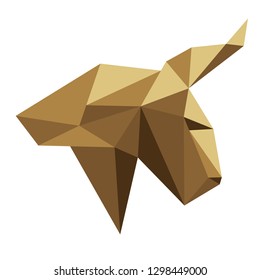 bull triangular gold